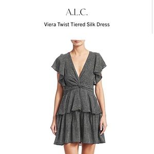 A.L.C Viera Twist Tiered Silk Dress